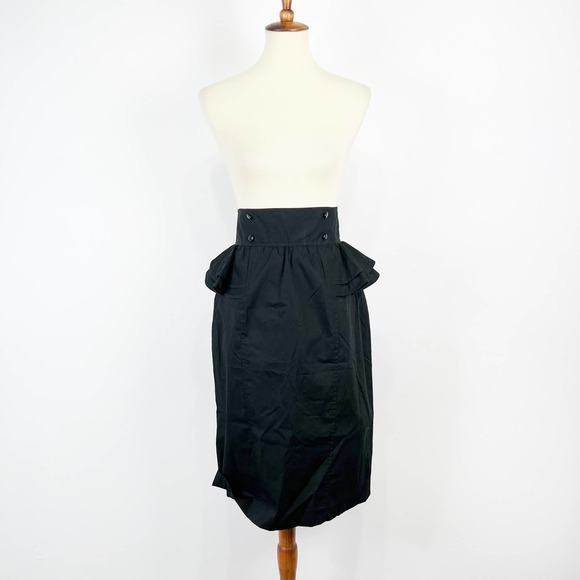 Vintage 90s y2k Ungaro ter black ruffle pencil skirt Size 46 12